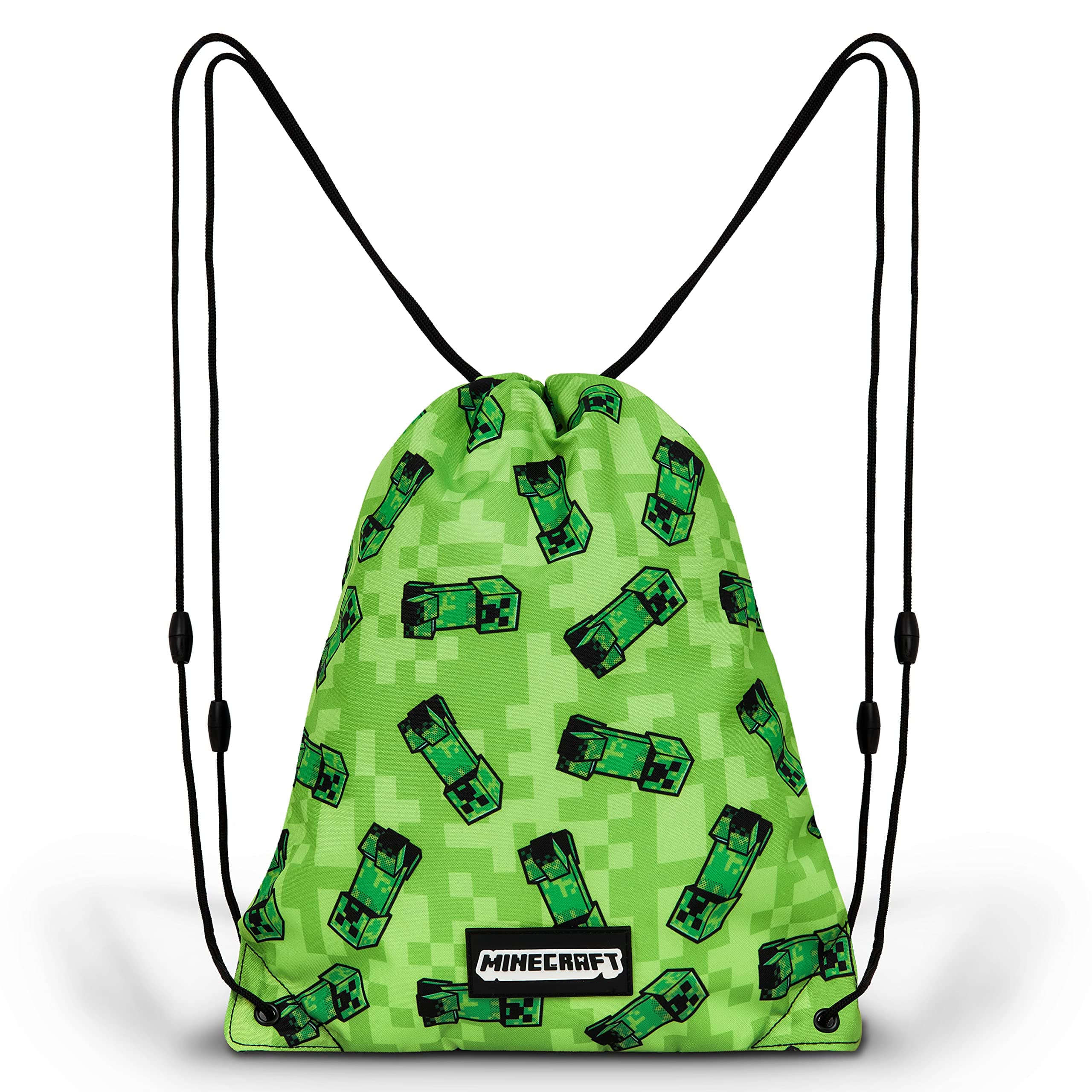 Minecraft Kids Drawstring Bag - Creeper String Swim Bag for School, Sports, PE Bag