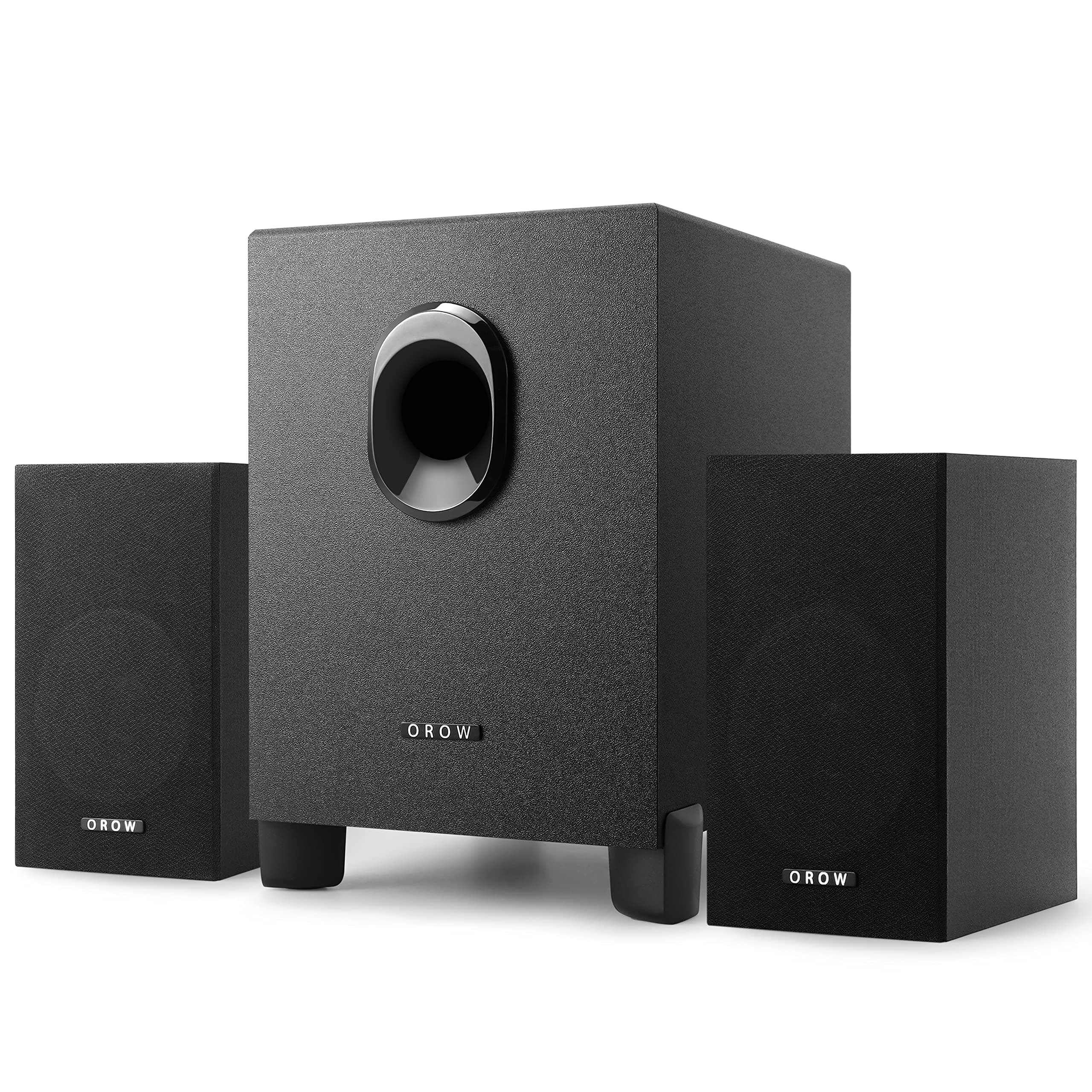 OR O R O W OROW S211 New USB-Powered 2.1 Multimedia Speakers System with Subwoofer,16W Computer Speakers,Strong Bass,3.5mm Audio Inputs,Great for PC/PS4/TV (Wooden)