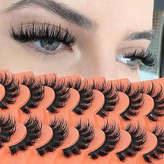 Focipeysa Volume False Eyelashes Manga Wispy Lash Pack 15mm Strip Lash D Curly Faux Mink Lashes that Look Like Lash Extensions Wispy False Lash Pack DIY Lash at Home