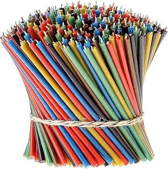 – Danilovo Thin Taper Beeswax Candles - Honey-Scented, Decorative Candles Ideal for Birthday Decoration or Church Prayers - 6 Colours Drip Free, Tall & Smokeless Pack of 300 pcs, 16,5 cm