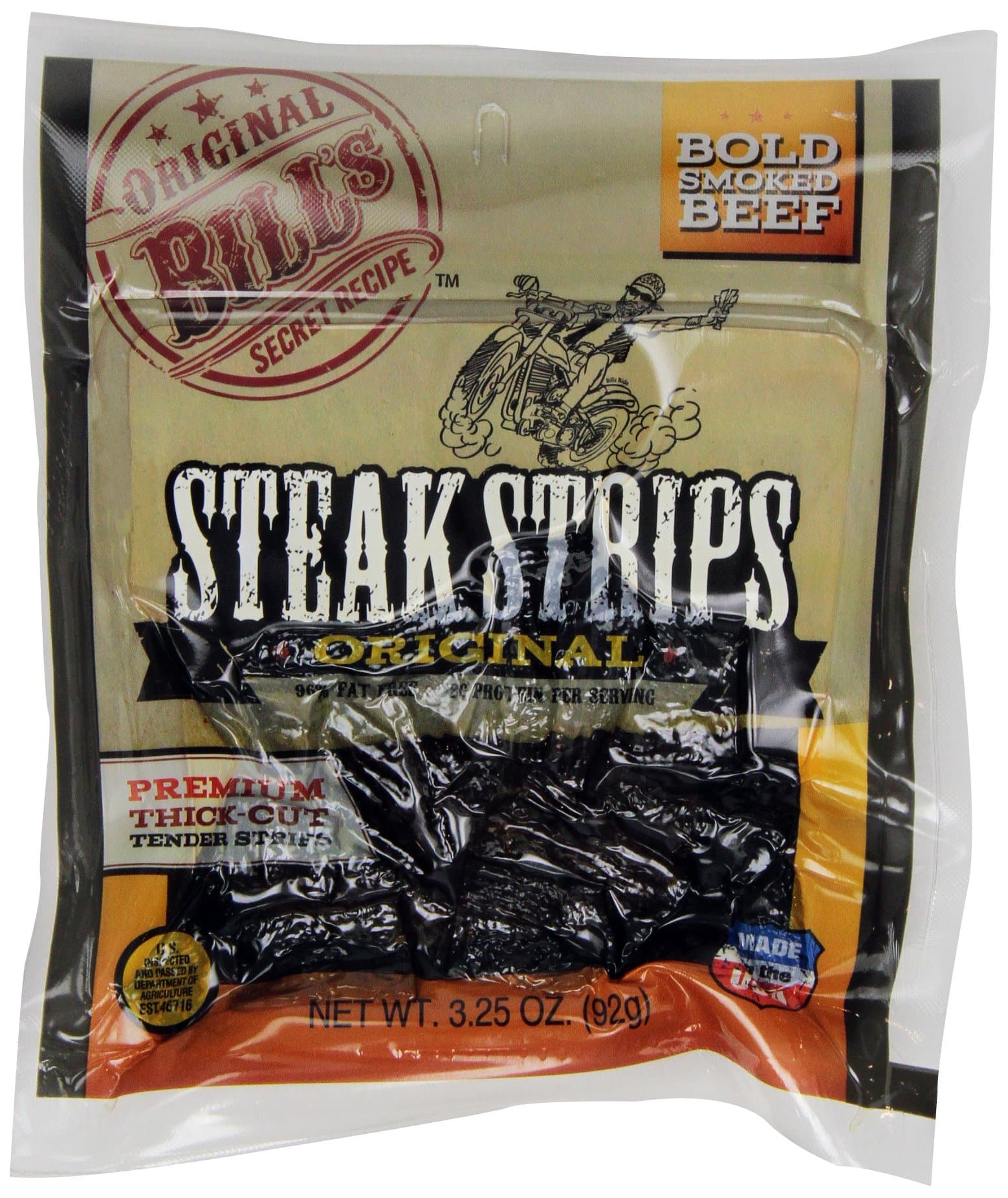 Original Bills Steak Strips, 3.25 Ounce