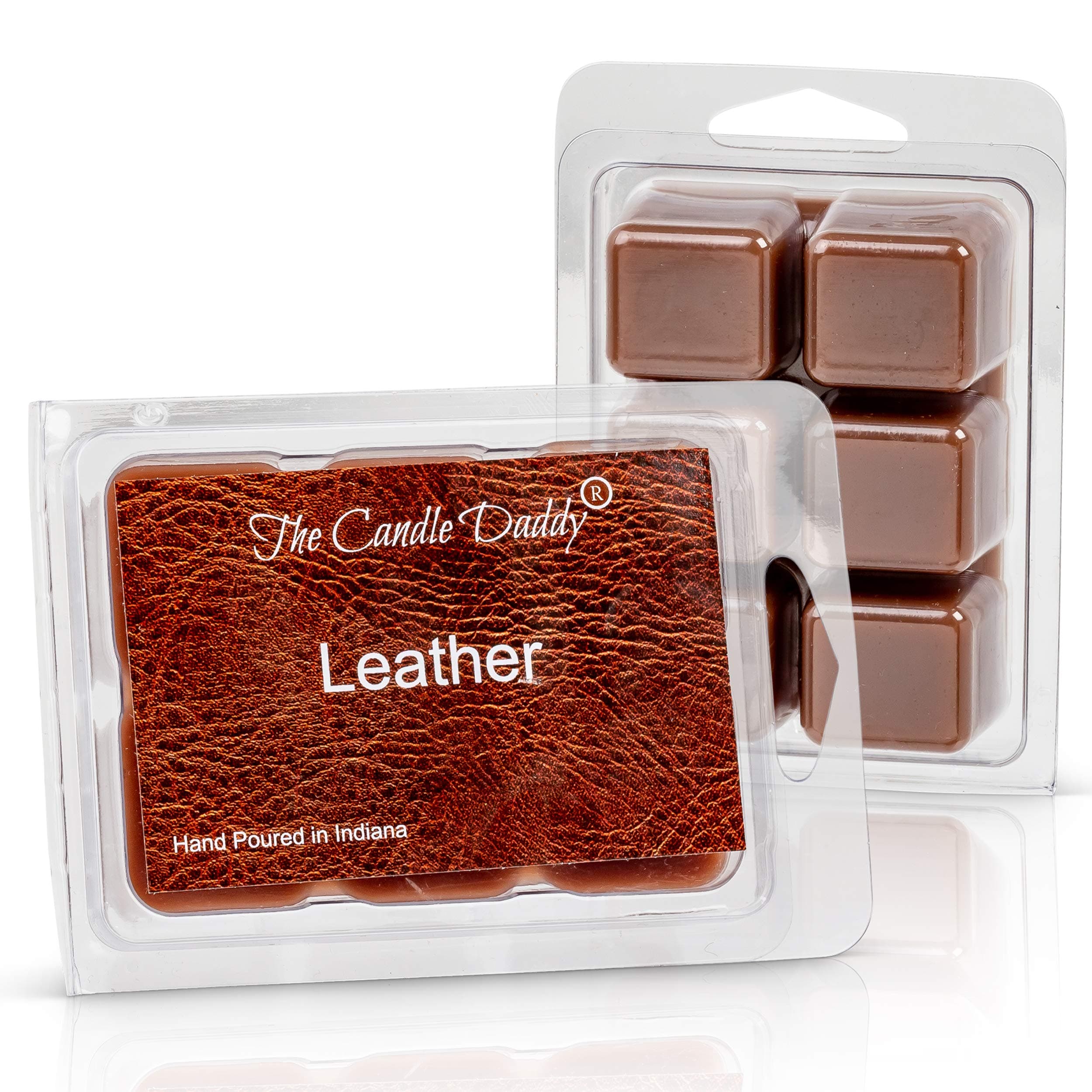 The Candle Daddy Leather Scented Melt- Maximum Scent Wax Cubes/Melts- 1 Pack -2 Ounces- 6 Cubes