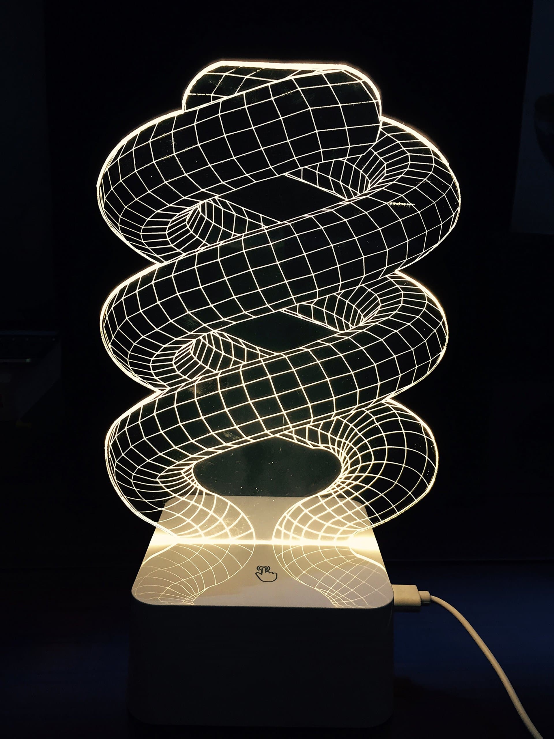 3D Holographic Spiral LED Lamp