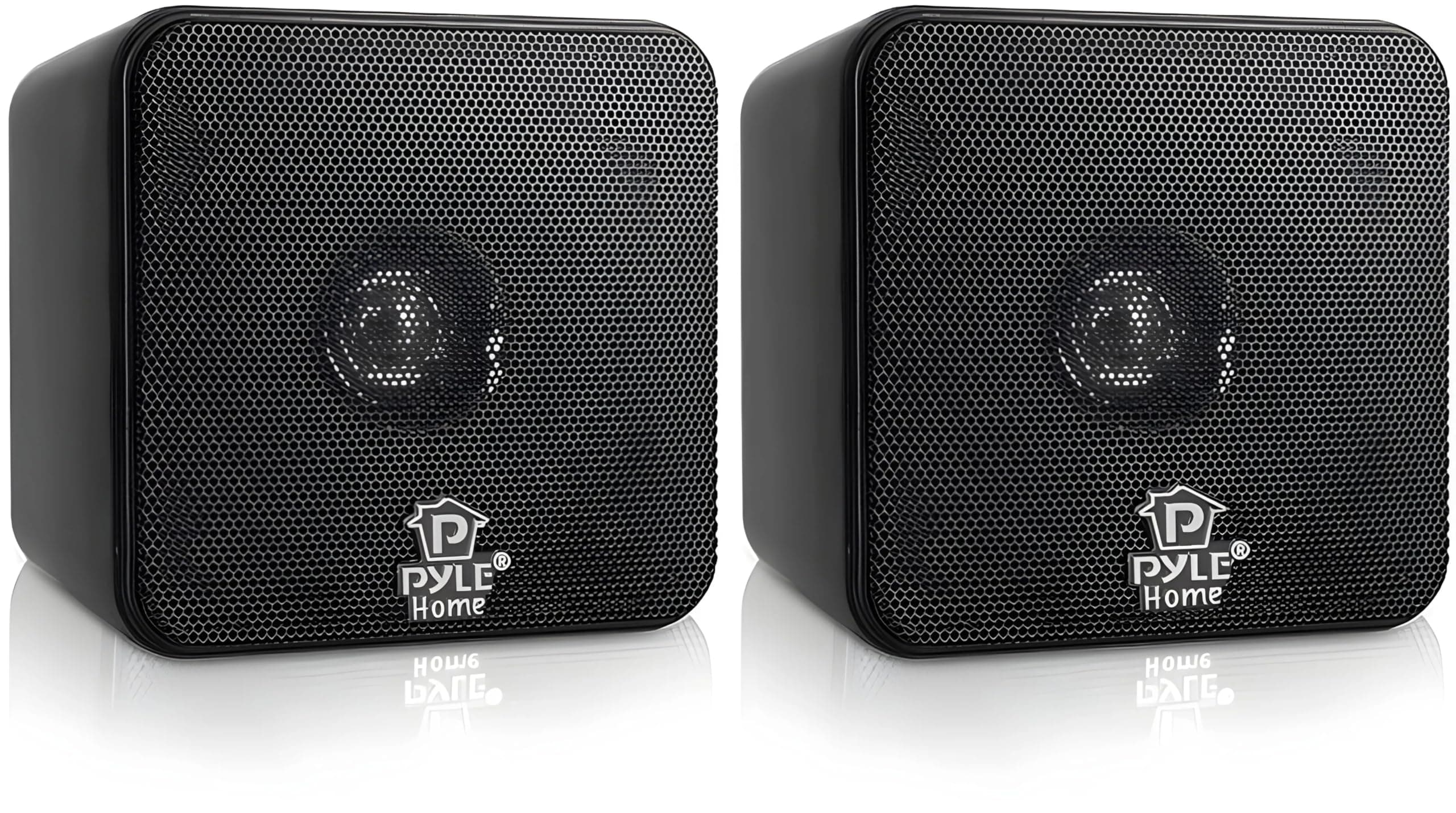 Mini Cube Bookshelf Speakers 10cm, 200W Compact Stereo Speakers for Home Audio, Desktop, and TV, Clear Full-Range Sound, Pair (Black)