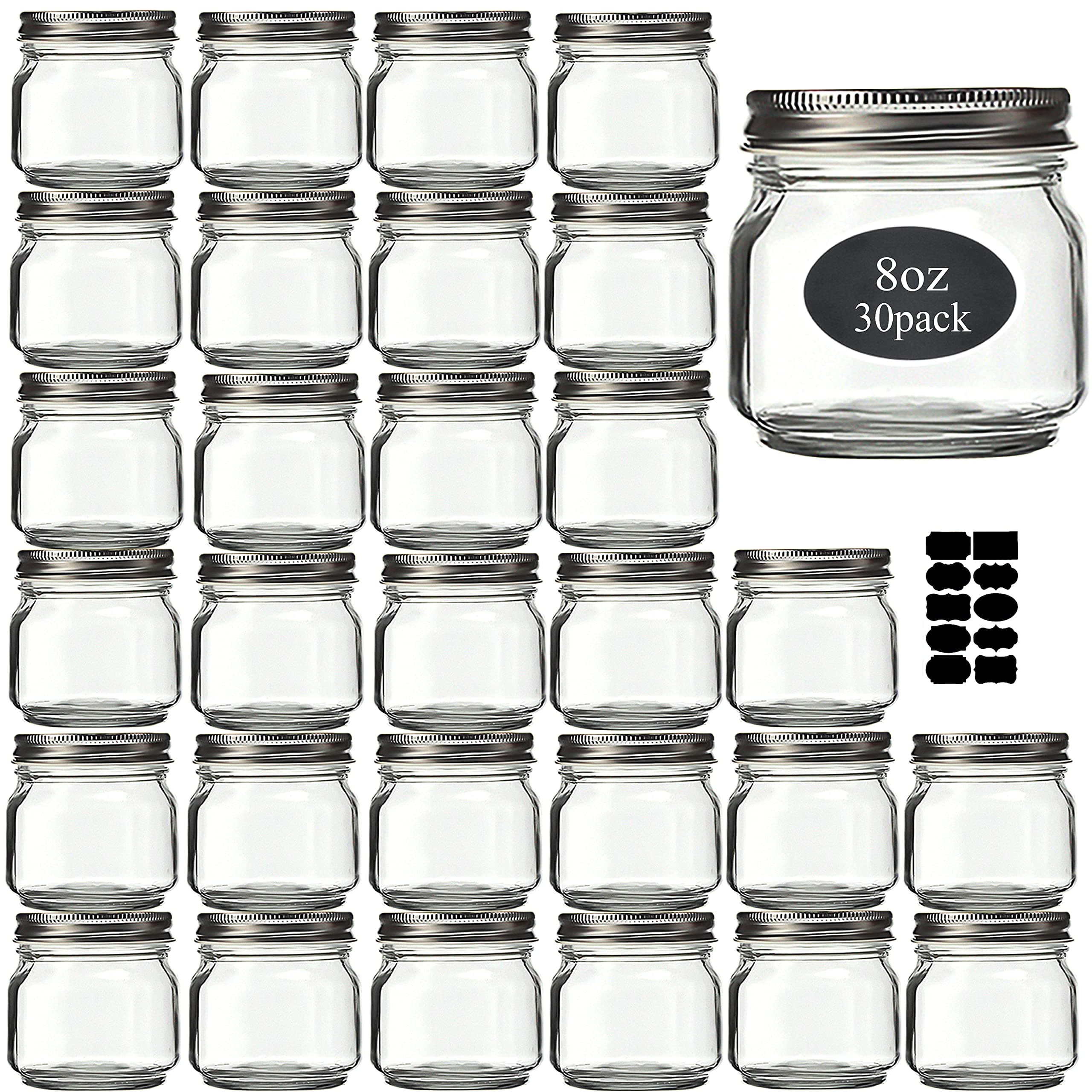 8 oz Silver Lids & Mason Jars