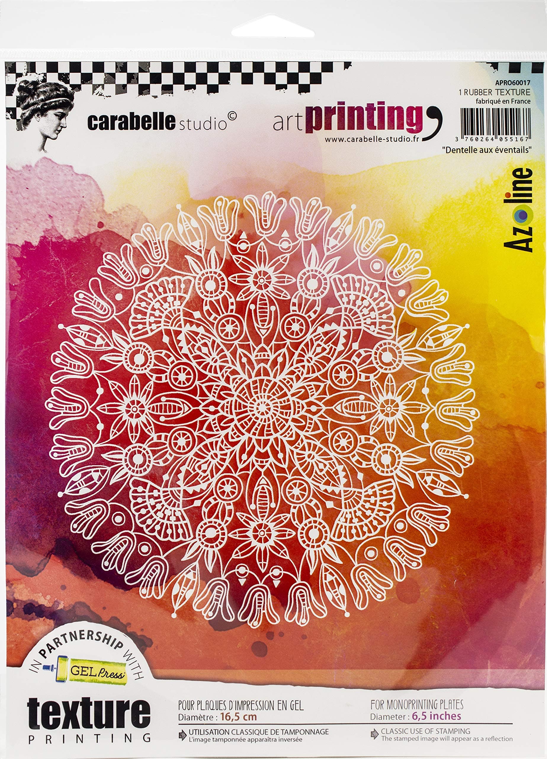 CARABELLE STUDIO Rubber Texture Plate LACE Fan, One Size