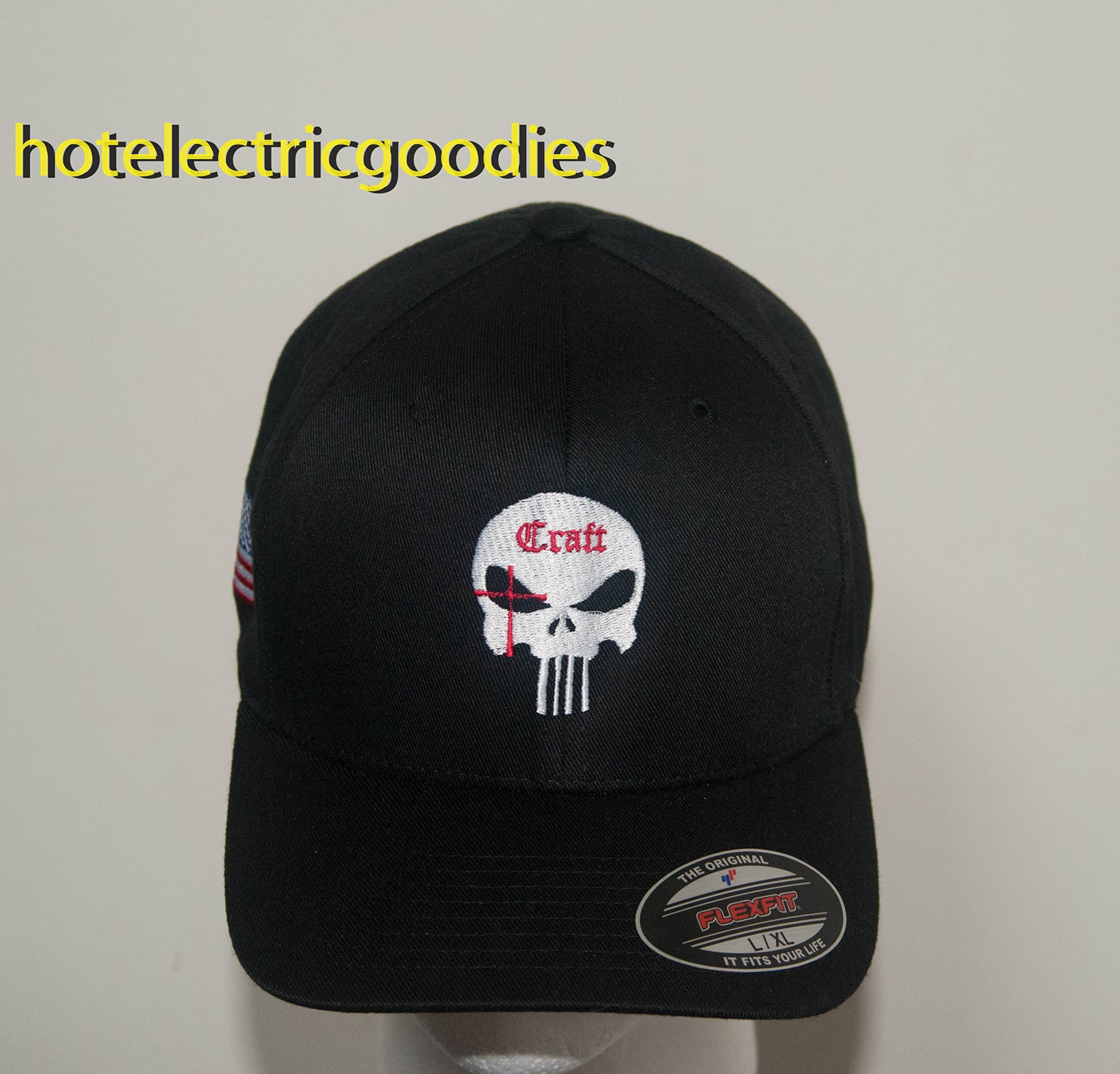 L/XL Chris Kyle Black hat cap Flex Fit Long Teeth skull American Sniper Navy Seal