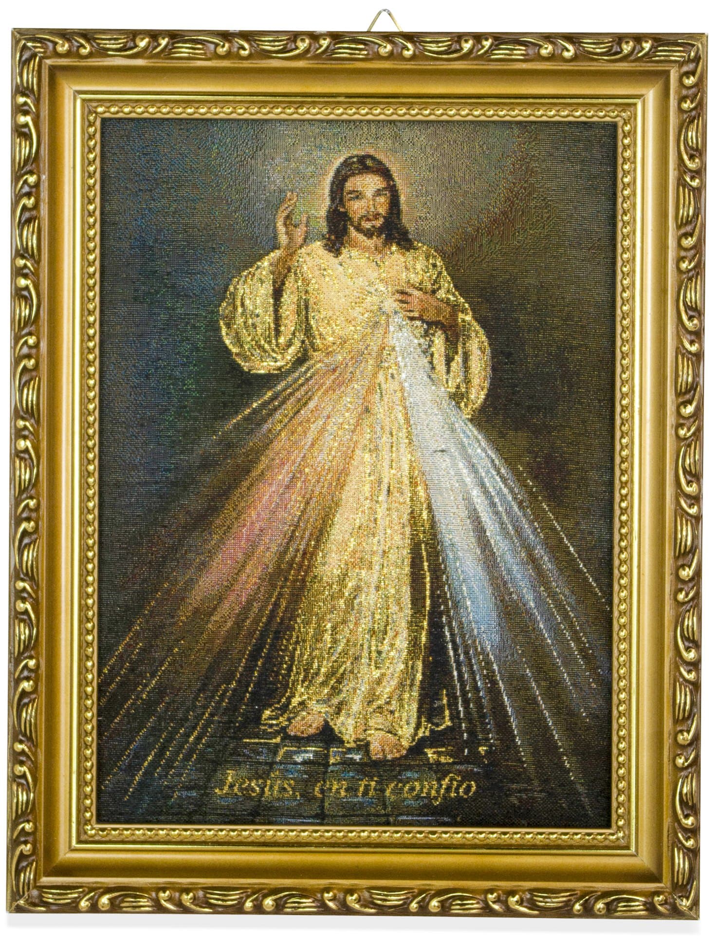 Framed Mexican Embroidery (Divine Mercy)