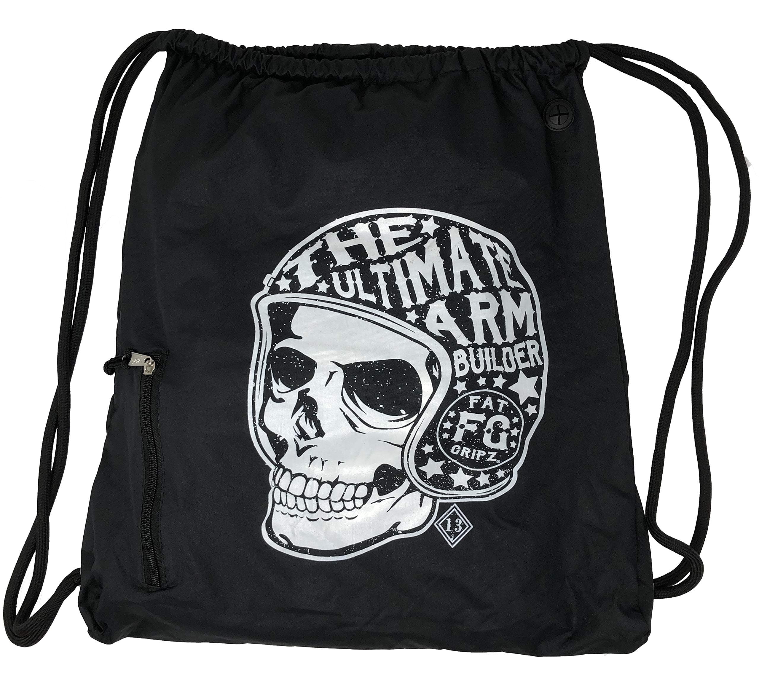 Fat Gripz® Black Skull Heavy-duty Drawstring Bag