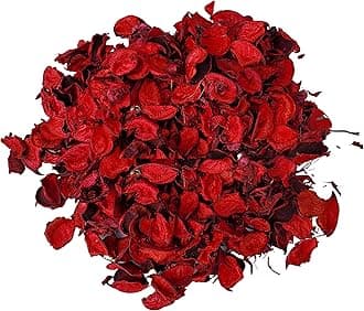 Pure Source India Unscented Dried Flowers Leaves Potpourri, 250 Gm, Red