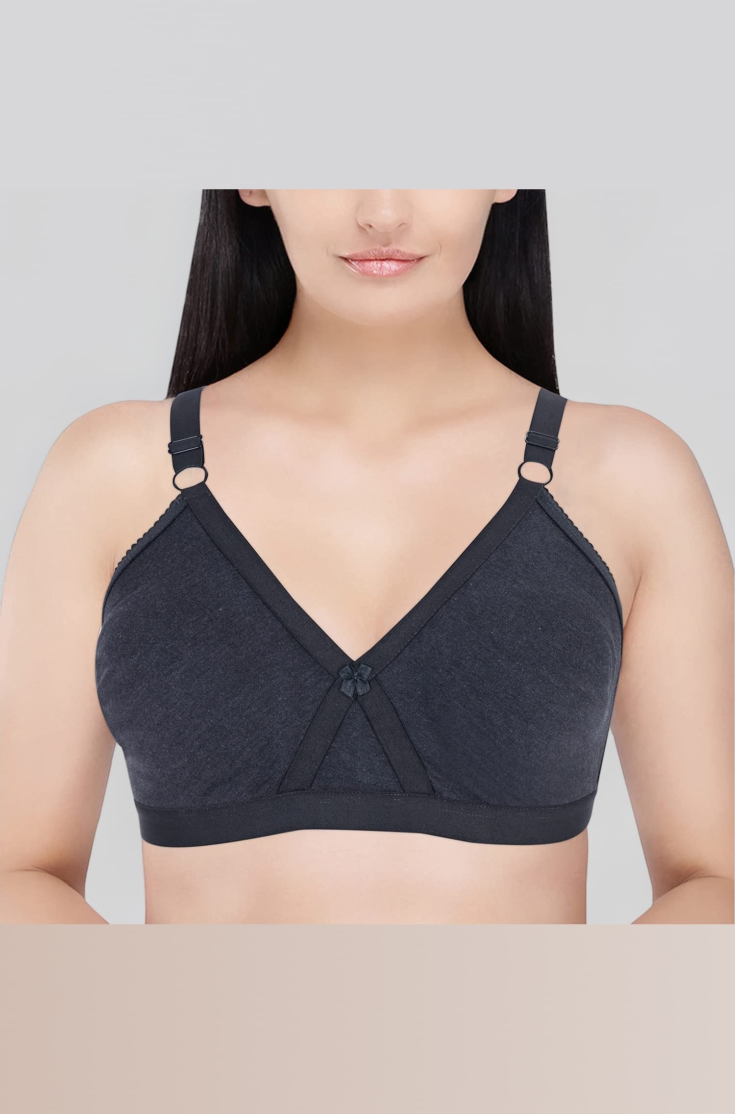 Women's Poly Cotton Non-Padded Wire Free Full Coverage Bra