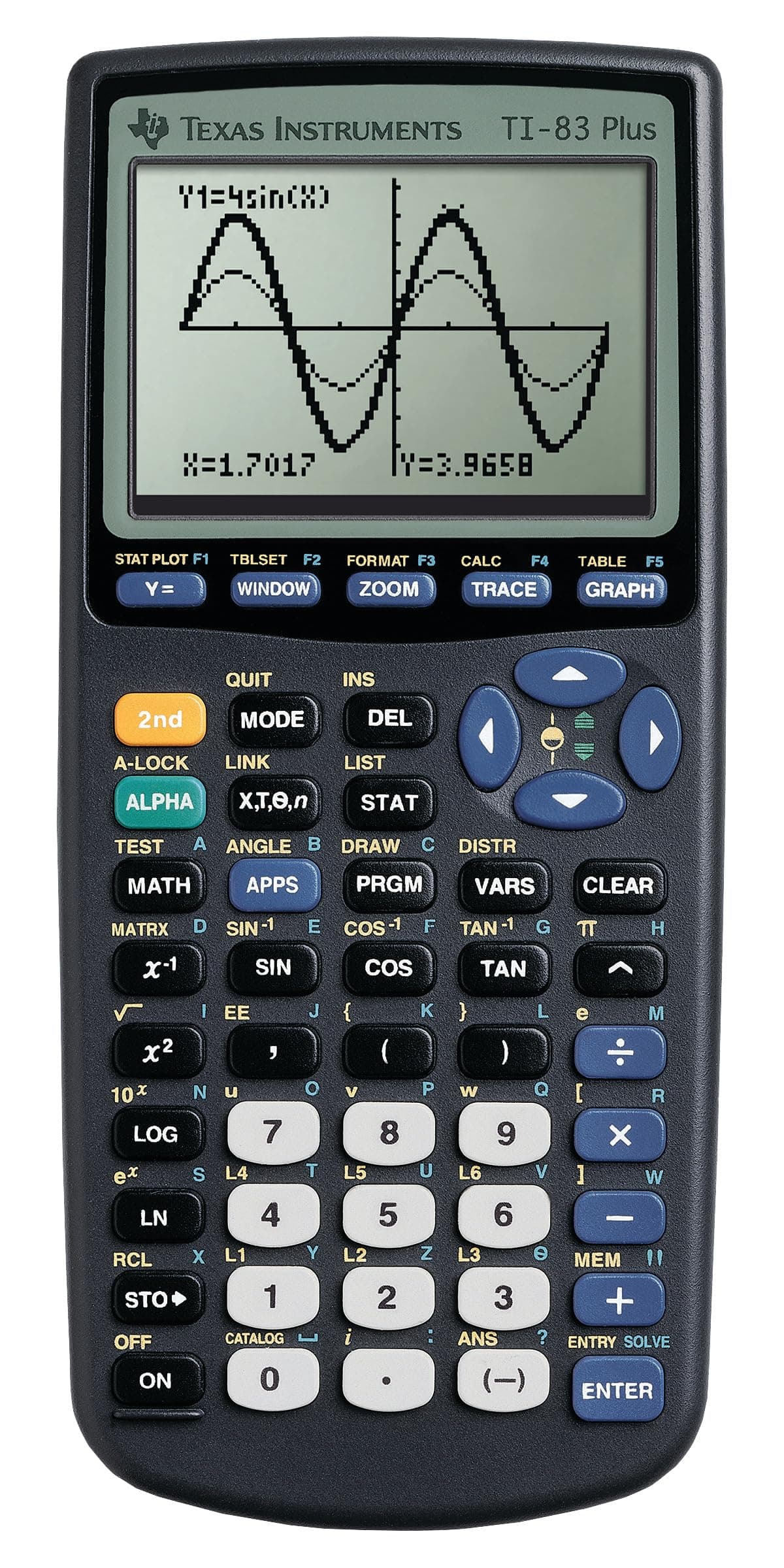 TI-83 Plus Graphing Calculator, Gray, Standard