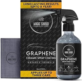 Graphene Ceramic Spray Coating - Quick & Easy Application for Cars, Motorcycles, Boats & More - Professional-Grade Sealant - Maximum Gloss & Shine - Long Lasting Protection - 9oz Bottle