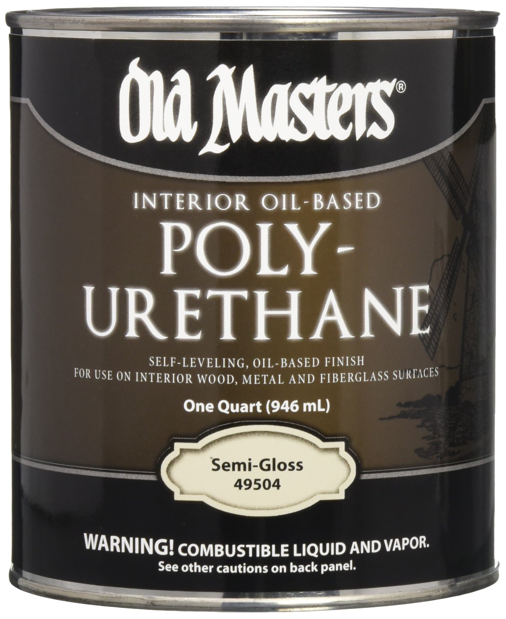 Old Masters, 1 Quart 12223 Polyurethane Oil-Based Finish Semi-Gloss, Clear