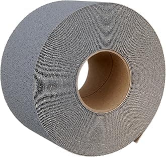 Safety-Walk Medium Duty Resilient Tread, 4 in x 60 ft, Anti-Slip Grey Tape, Adhere Without Wrinkling, Curling, Tearing, Shrinking or Lifting, Self-Adhesive Backing, Quick & Easy Application (7741)