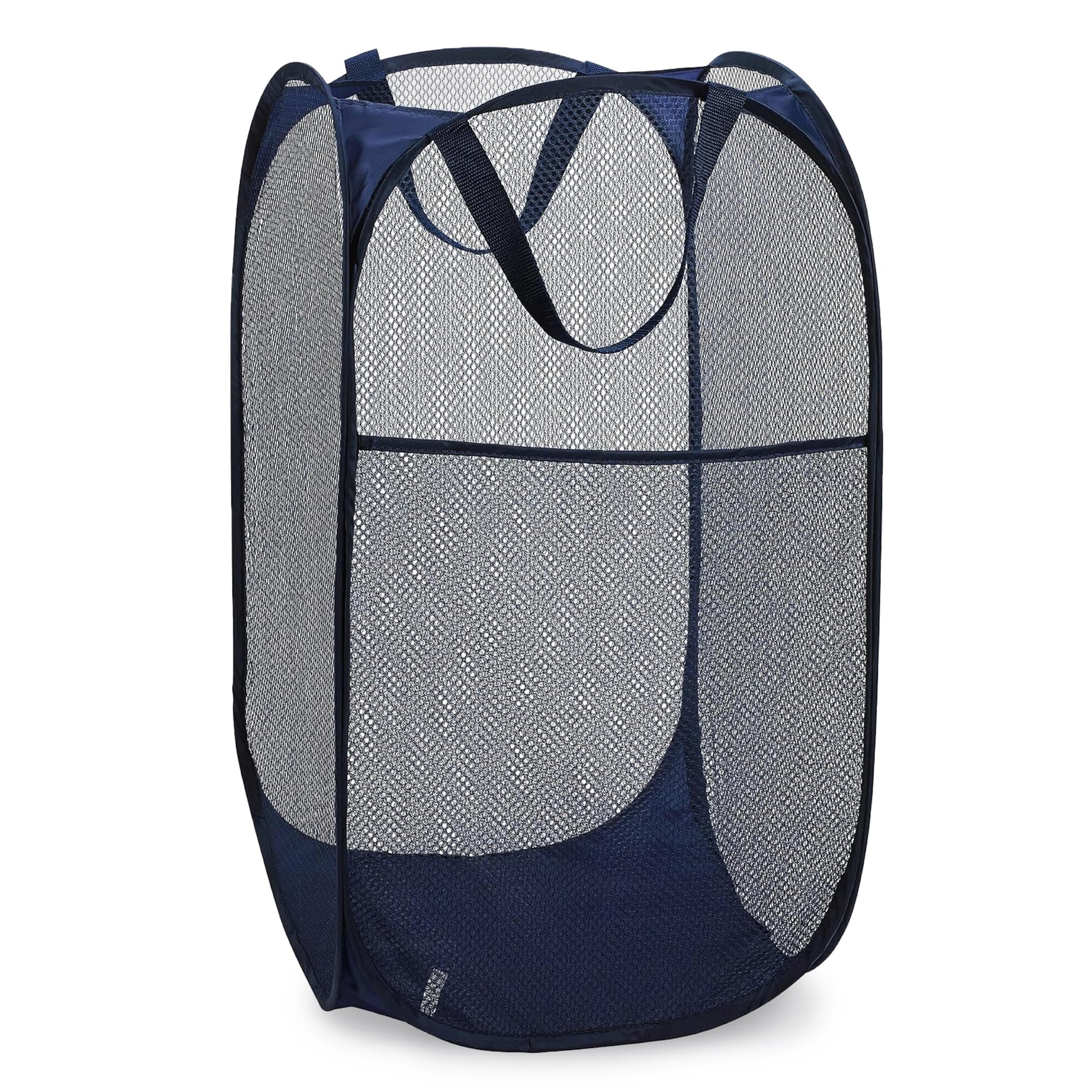 Collapsible Mesh Foldable Hamper 14" x 14' x 24" Navy Blue