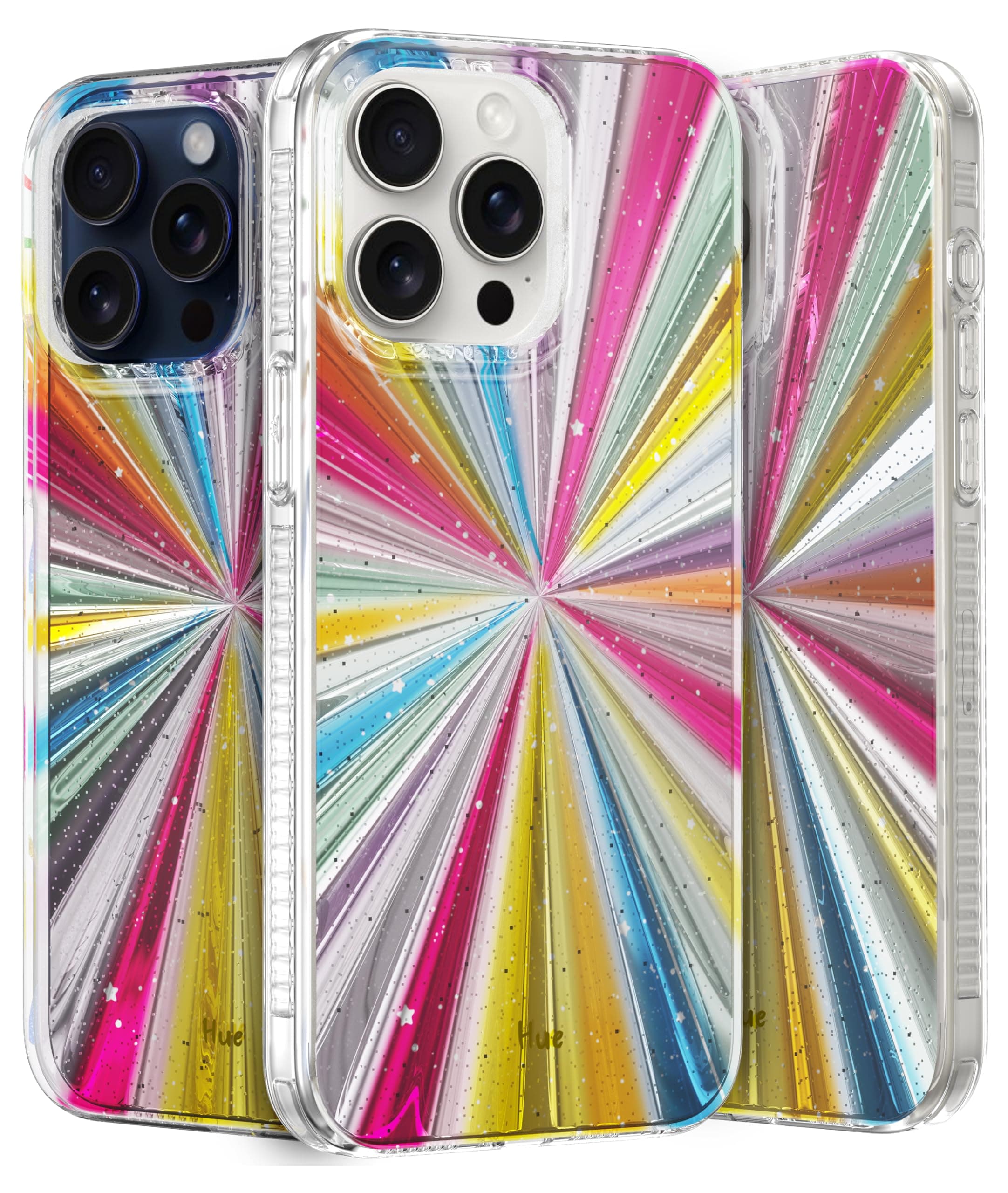 LONLI Hue Case for iPhone 15 Pro - [360° Shock-Absorbent Bumper] - [Cute and Unique Phone Cover for Girls and Women] - Cosmic Portal