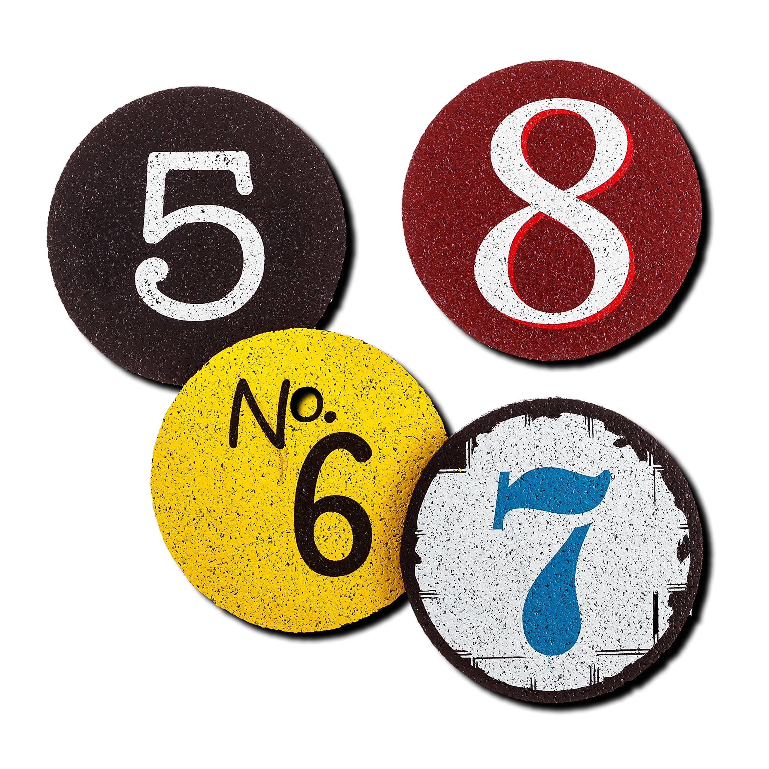 Flox"Numeros: 5,6,7,8" Rubber Coasters