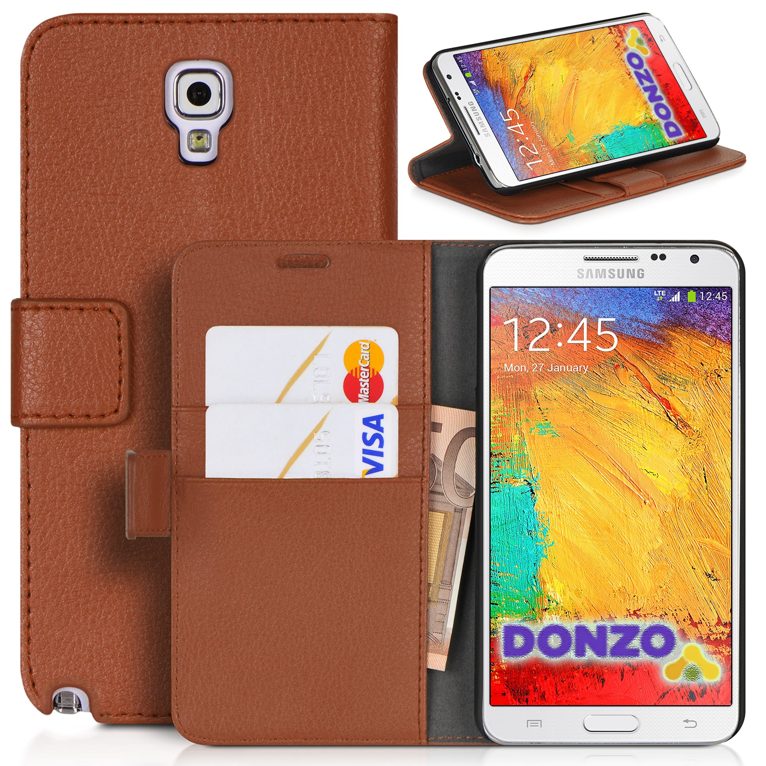 DONZO Wallet Structure Case for Samsung Galaxy Note 3 Neo N7505 brown