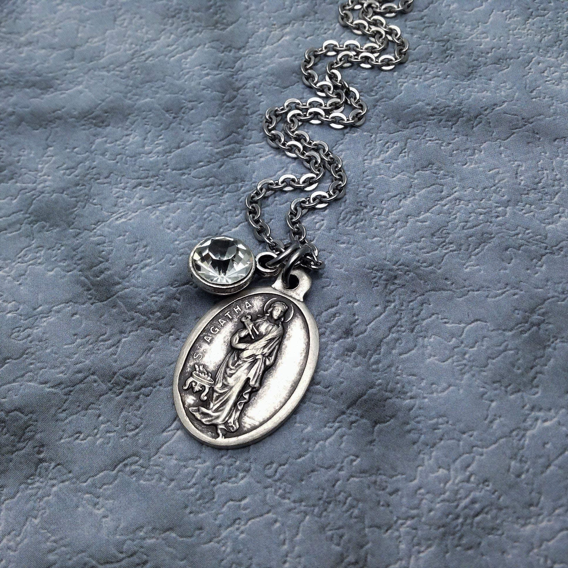 Saint Agatha Necklace. Get Well Gift