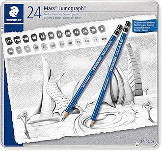 STAEDTLER Mars Lumograph Pencil Set 24 Hardness for Drawing 100 G24 Black