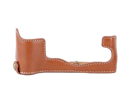 PDXD-share PU-Leather Camera Case Half Case with Tripod Design for Fujifilm XT2 Camera (Brown)