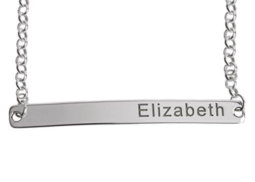 925 Solid Silver Personalised BAR ANY NAME Bracelet Gold/Rose Gold Plated with Box