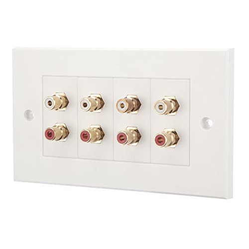 RCA Phono (2x) Modular Faceplate / Wall Outlet (4 x RCA Phono (2x) Port)