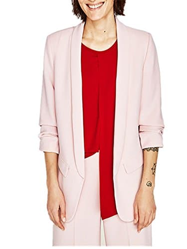 Monissy Womens Plain Blazer Work Office Front Cardigan Casual Jacket Long Sleeve Coat