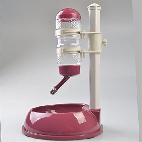 Gabrielley Multi-functional Plastic Pet Bowl Water Drinking Dispenser-Red