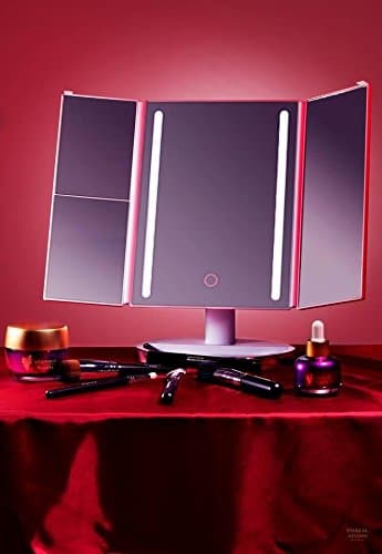 Magnifying Makeup Mirror with LED Light | 1x/2x/3x/10x Magnification Foldable Adjustable Brightness Adjustable to 180 ° for Perfect Make-Up | USB Cable Included