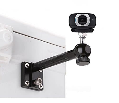 Aluminum Plugable Wall Mount Holder Stand Bracket with Tripod Ball Head for indoor-rated, outdoor-rated webcams,CCTV Cameras