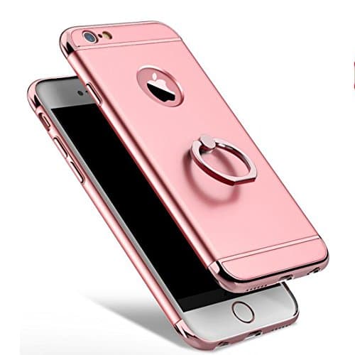 YESDA iPhone 5,iPhone 5S Case Cover,3 in 1 Ultrathin Hard Protective Luxury Case Cover for iPhone 5/5S/SE with 360 Degree Rotating Ring Kickstand(iPhone 5/5S/SE, Rose Gold)
