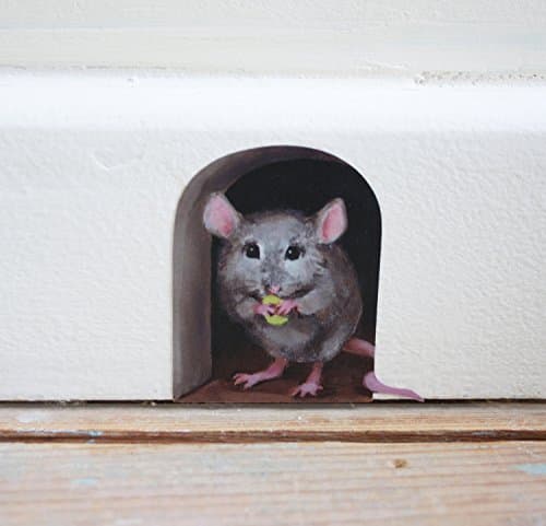 2 x Miniature Mice/Mouse Hole Wall Stickers, mini mural