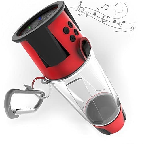 OPEN-2, LLC Hydra Smartbottle - Bpa-Free Water Bottle, Bluetooth Speaker With Speakerphone, 4000 Mah Power Bank Charger, Multicolor Led Light - Android And Iphone App Red