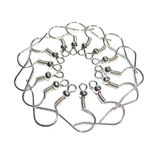 Geralin Gioielli 50 ear Fish Hook Earrings Ear-Clips Silver Earring Hooks