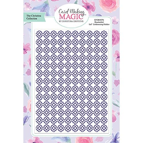 Card Making Magic Embossing Folder Quatrefoil 5in x 7in by Christina Griffiths