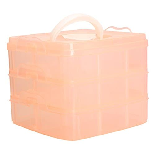 Multifunctional Nail Art Tips Rhinestone Storage Clear Plastic Make Up Jewelry Cosmetic Divided Box-OmenTech