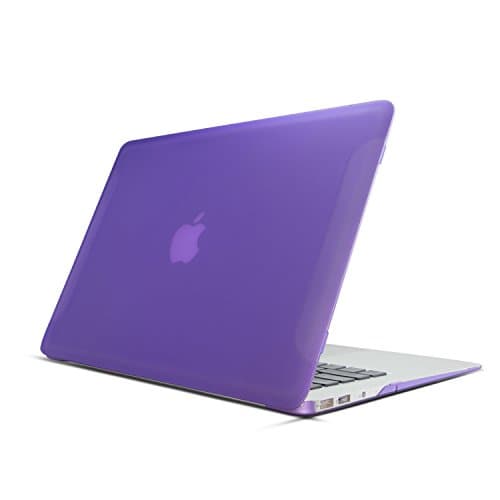 HuGee Translucent Hard Case for MacBook Air 13 Inch (Model: A1369/A1466), 13.3" Mac Book laptop Cover Coated with Matte Rubber Skin - Purple