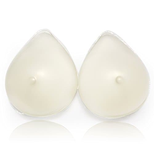 Realistic Silicone Breast Forms Artificial Fake Boobs Enhancers Bra Insert for Crossdressers Mastectomy Patient (800g/pair 6.69*5.12*2.36" 34C/36B/38A, Transparent)