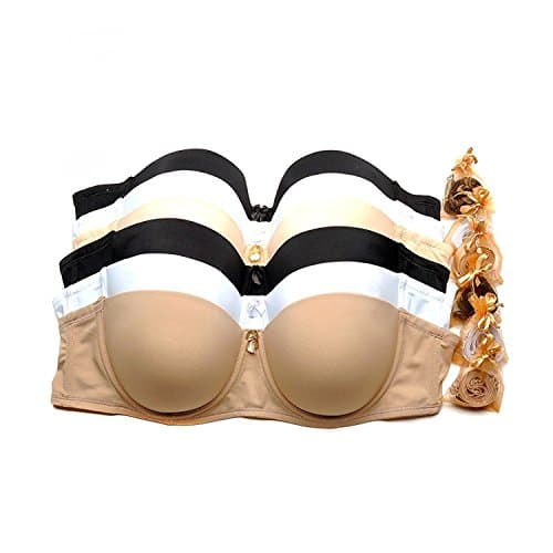 Ilys 6 Pack Half Cup Bra Basic Colors (Basic, 40D)