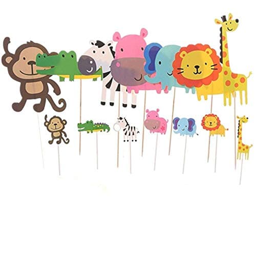 Efive Arts 2 PCS Golden Metal Frame Clear Circle and Square Style Acrylic Happy Birthday Cupcake Cake Topper Picks Artificial Flower Cake Decoration for Birthday Themed Children Adults Party