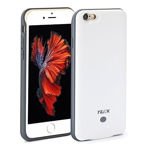4.9mm Super Slim iPhone 6 6s Charging Case, YILILK Portable Lightweight Battery case for iPhone 6 6s 4.7", 100% Extra Battery Life with Lightning Port(white)