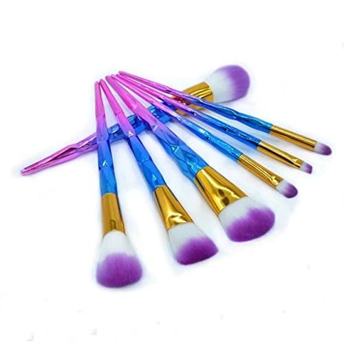 7pcs Makeup Brushes Set Diamond rainbow handle Cosmetic Foundation Eyshadow Blusher Powder Blending Brush Beauty Tools kits