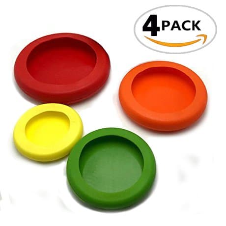 Oopsu Fruit and Vegetable Storage Containers farberware food protect huggers, Food cover Huggers Silicone,Food Savers Containers, Food Caps for Jars and Cans,Huggers Reusable Silicone Food Savers