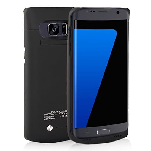 Galaxy S7 Edge Battery Case with Kick Stand 5200mAh Support Dual Charging Ultra Slim Rechargeable External Battery Backup Charger Case Protective Charging Power Cover Pack for Samsung Galaxy S7 Edge