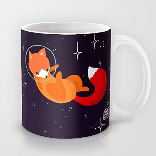 HURKI Space Foxes Ceramic Coffee Cup Mug 11 Oz