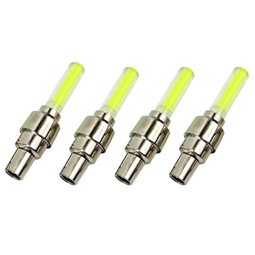 drivero 4pcs LED Lamp Flash Tyre Wheel Valve Cap Light for Car Bicycle Motorcycle Lighting,Yellow