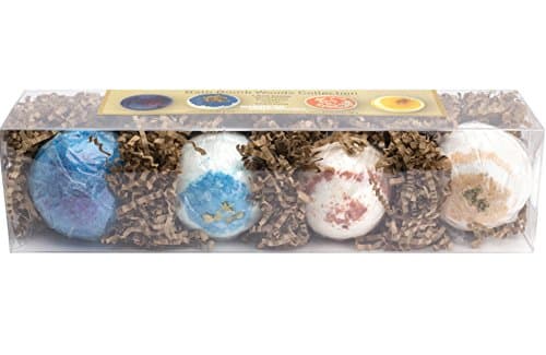 MakersKit All-Natual Bath Bomb Collection- 4 Large Bath Bombs Made with Organic Shea Butter (The Woods Collection- Sandalwood, Eucalyptus,Citrus and Chamomile)