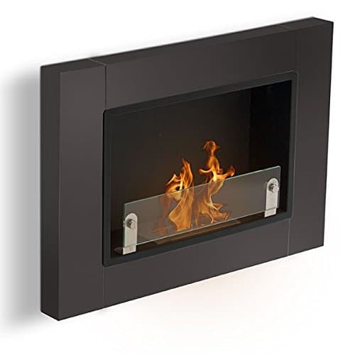 Angel – Black Bio Ethanol Fireplace (Pan, Wall)